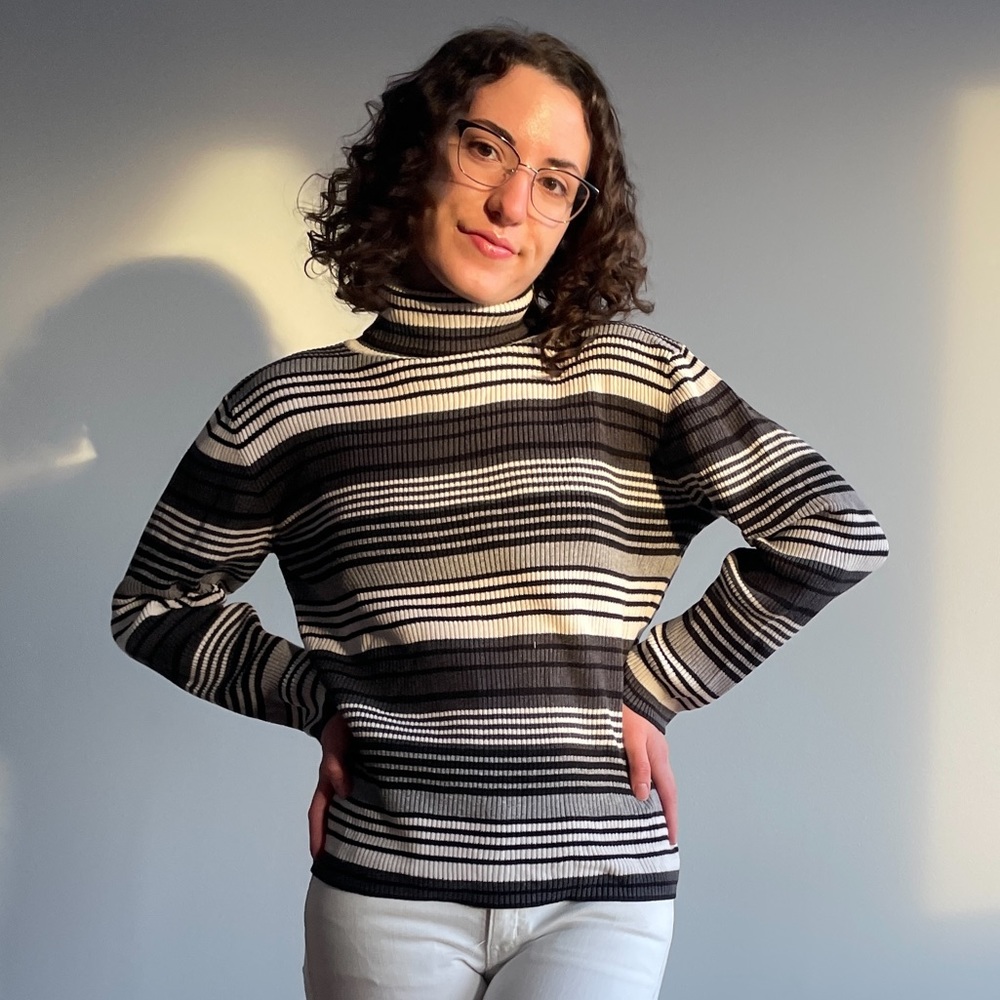 Vintage Striped Turtleneck